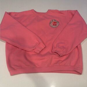 Pink Crewneck Sweatshirt with Logo
